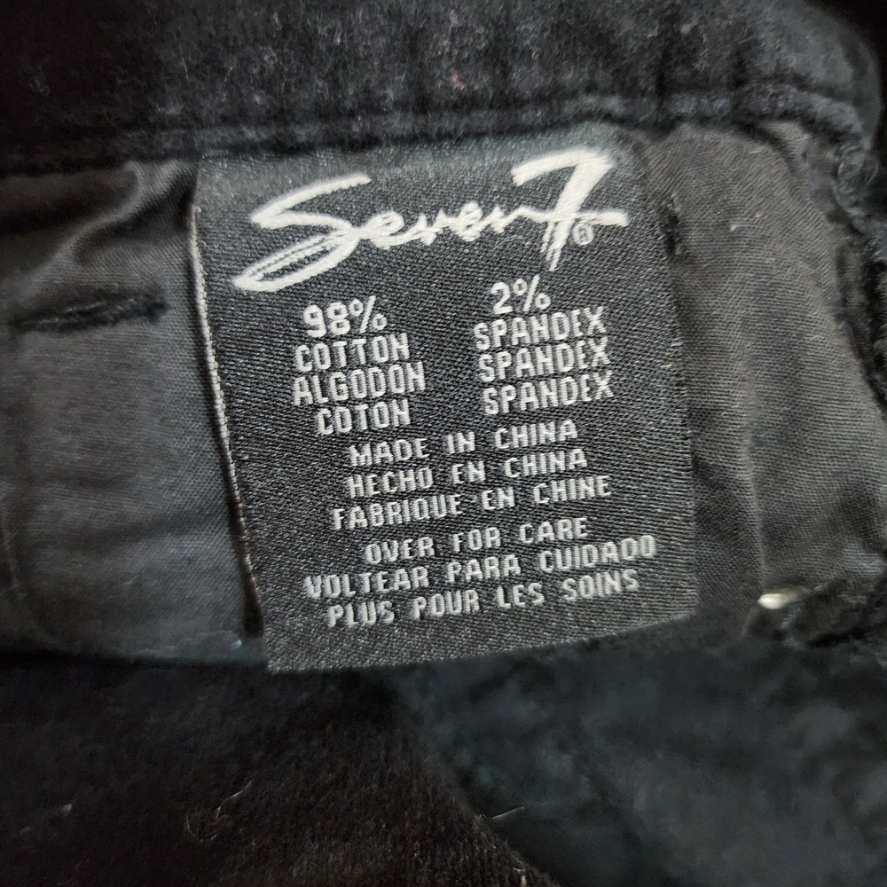 SEVEN7 Size 8 Black Velvet 5 Pocket Skinny Jeans Career Casual Cotton Stretch - Picture 9 of 10